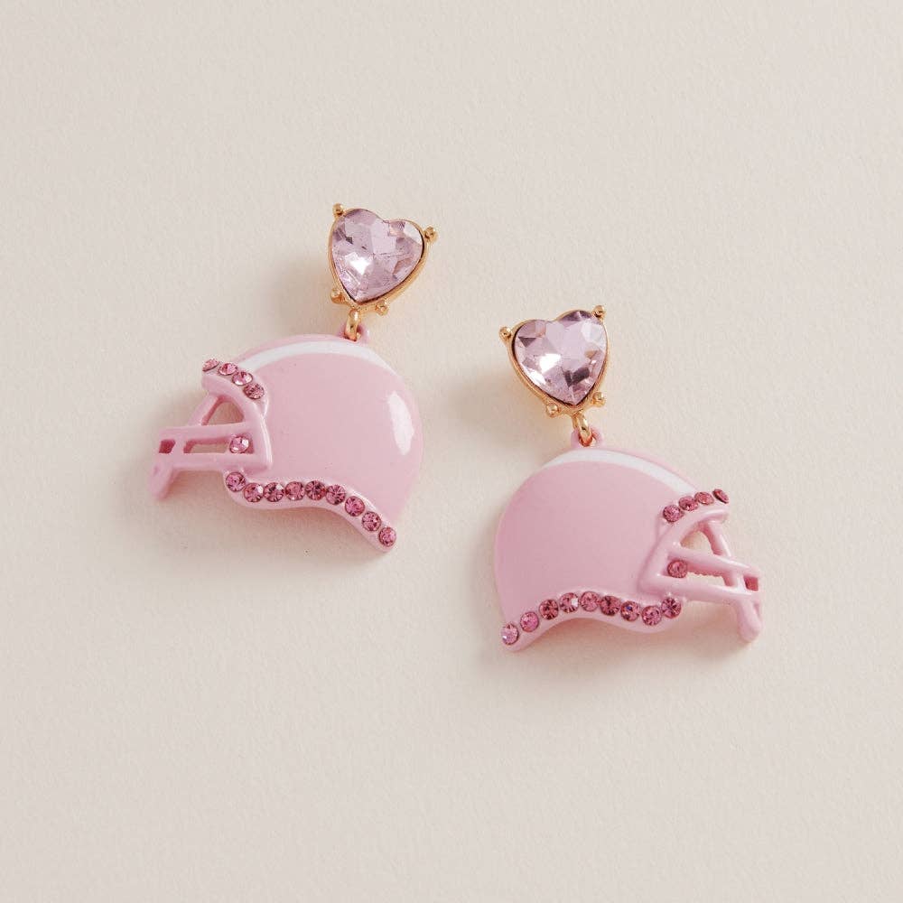 Pink Football Helmet Earrings for Game Day Jewelry