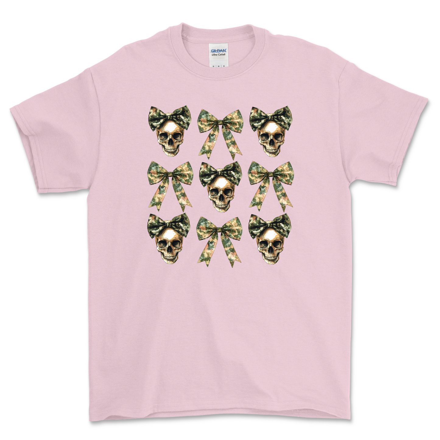 Camo Skulls and Bows Shirt