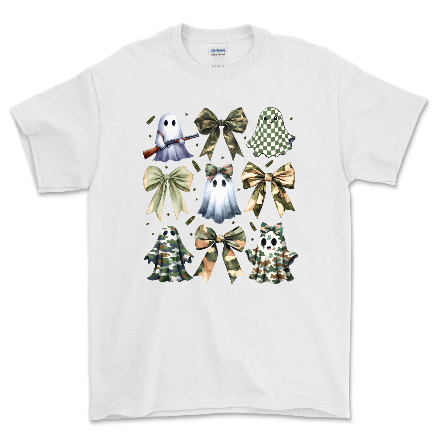 Camo Ghosts and Bows Shirt