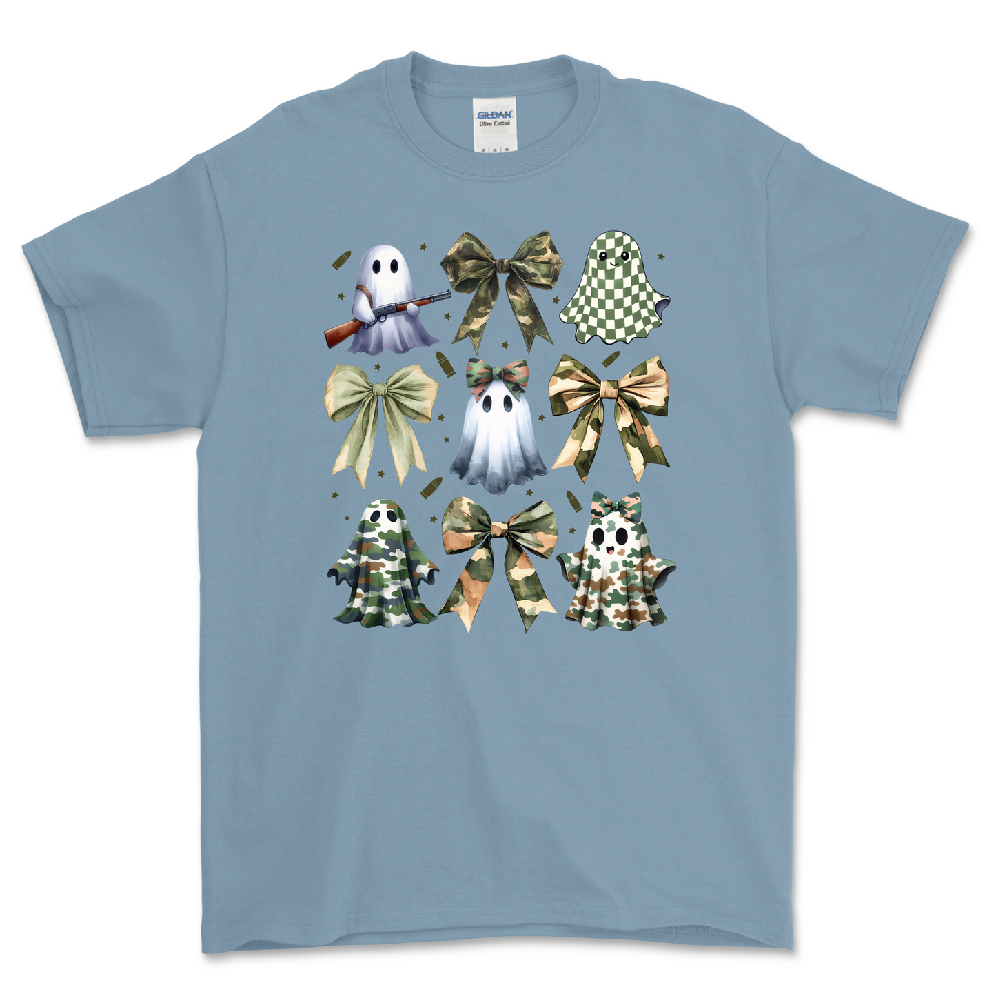 Camo Ghosts and Bows Shirt