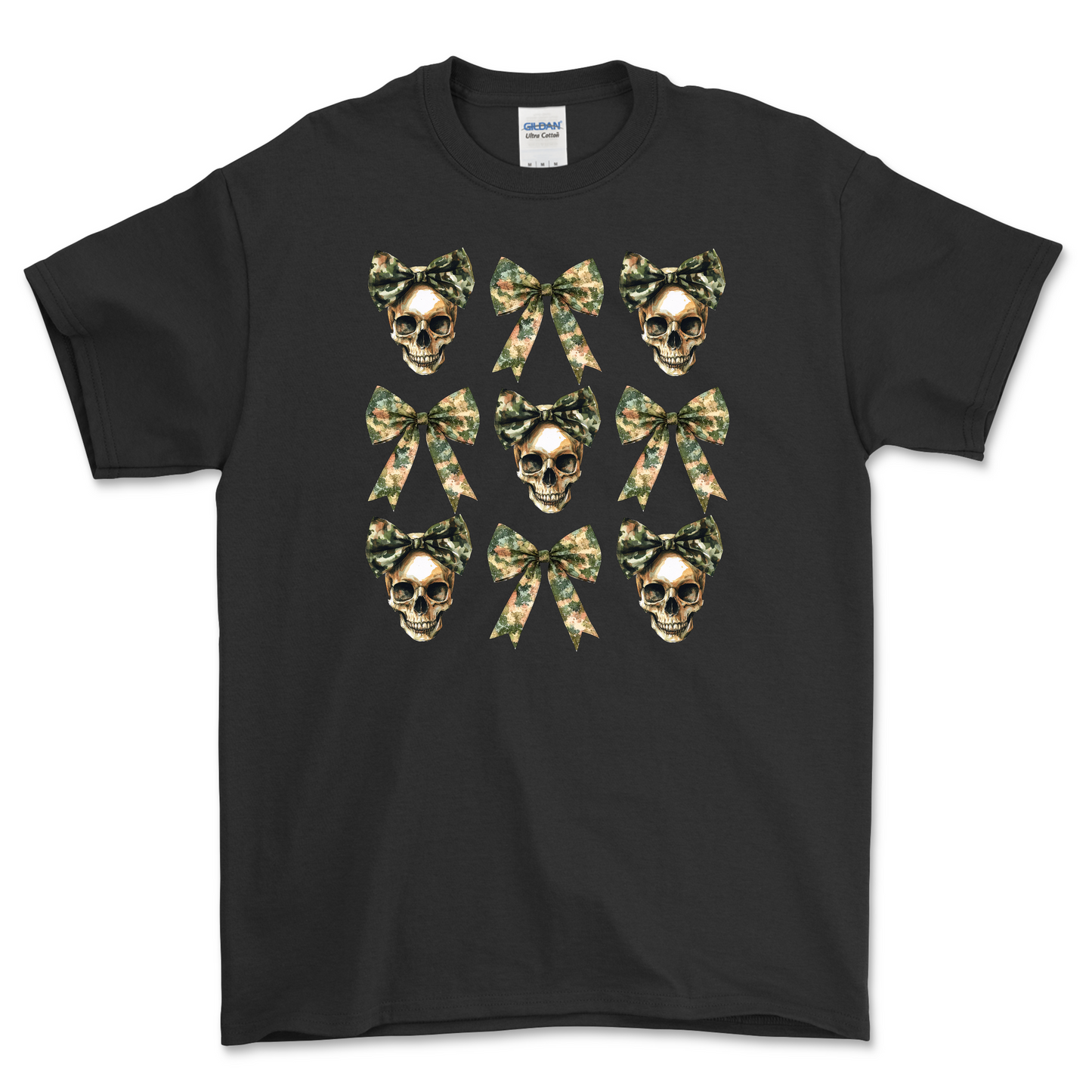 Camo Skulls and Bows Shirt