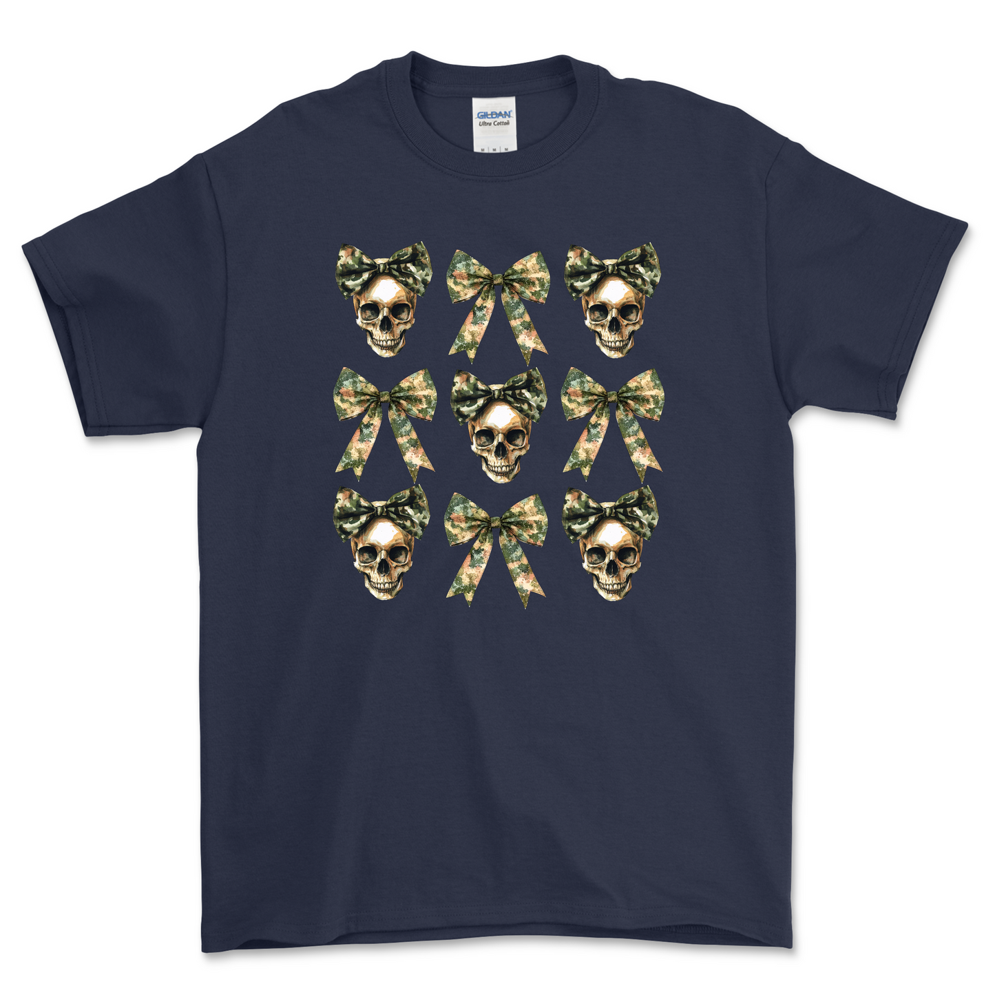 Camo Skulls and Bows Shirt