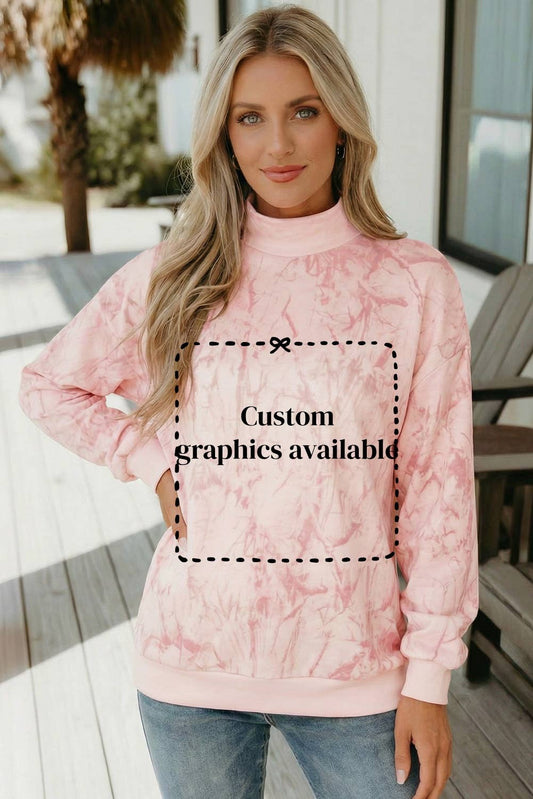 Love Camo Mock Neck Baggy Sweatshirt