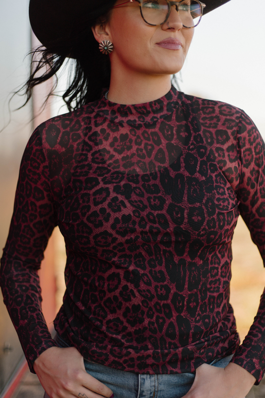 Sideline Spirit Maroon Mesh Top