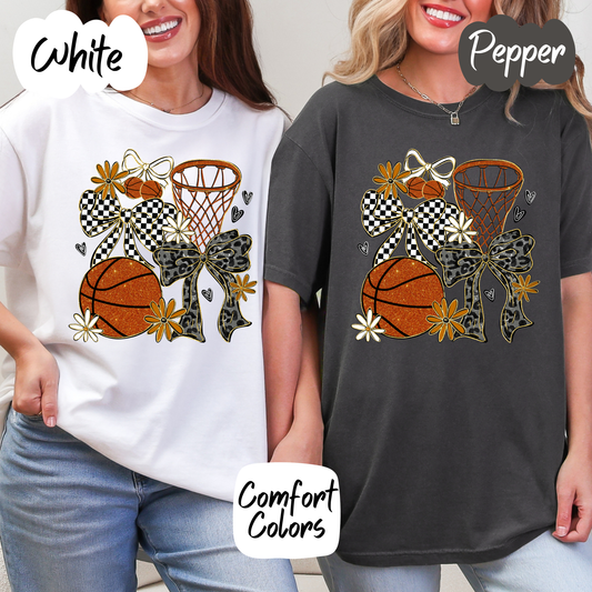 Basketball Coquette Collage Comfort Colors T-Shirt
