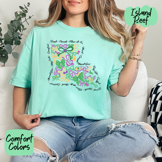 Mardi Gras Louisiana State of Bows Shirt/Crewneck