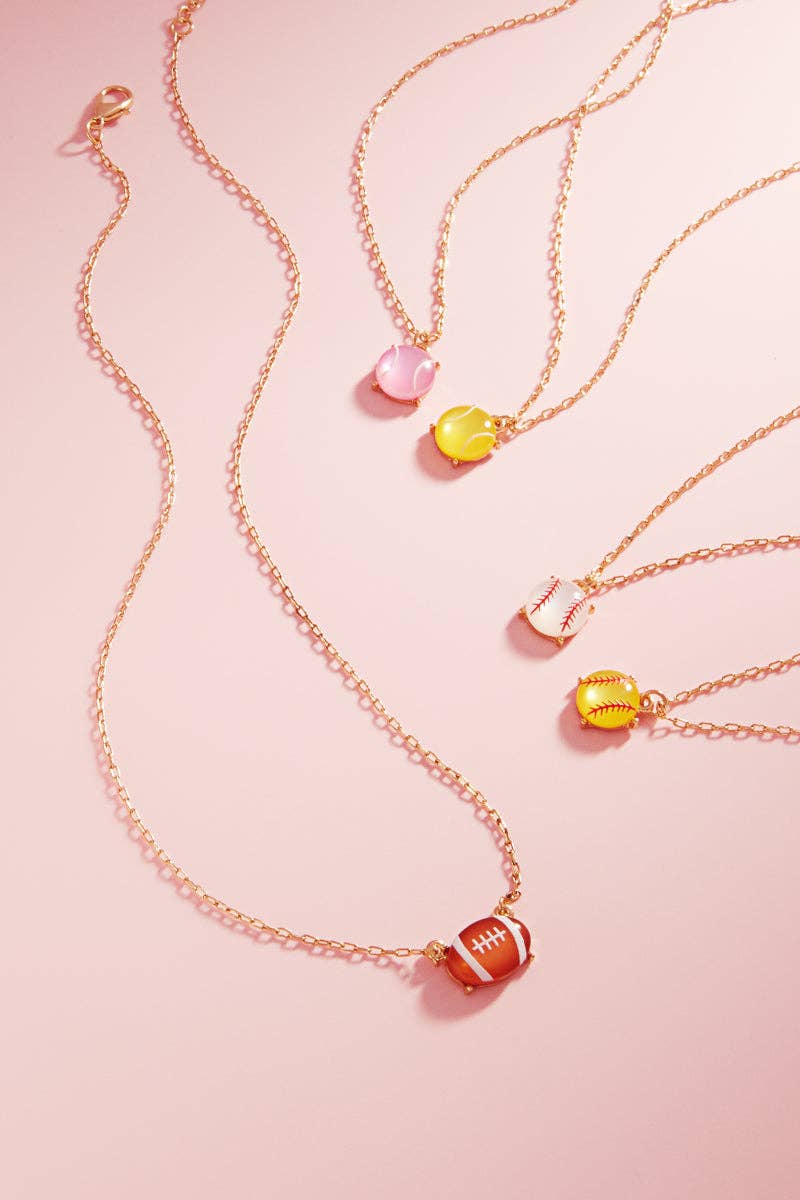 Sports Ball Shaped Faux Stone Print Short Necklace