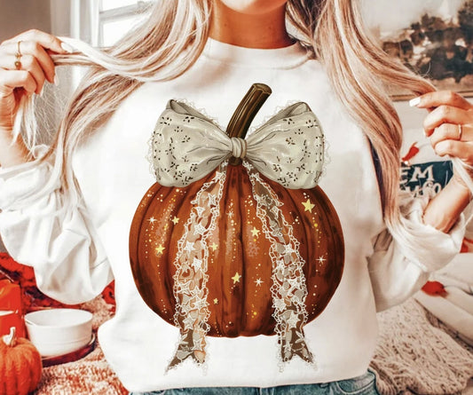 Lace Fall Pumpkin Shirt ~Glitter~