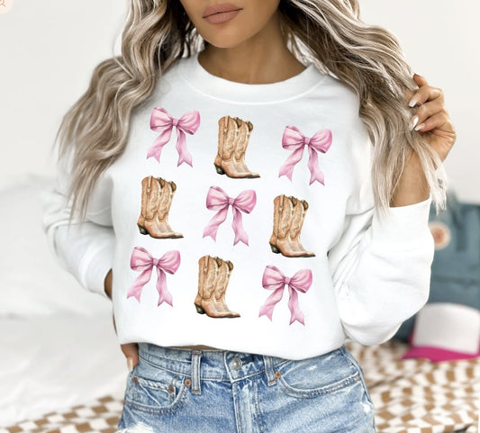 Boots and Bows Coquette Shirt ~Glitter~