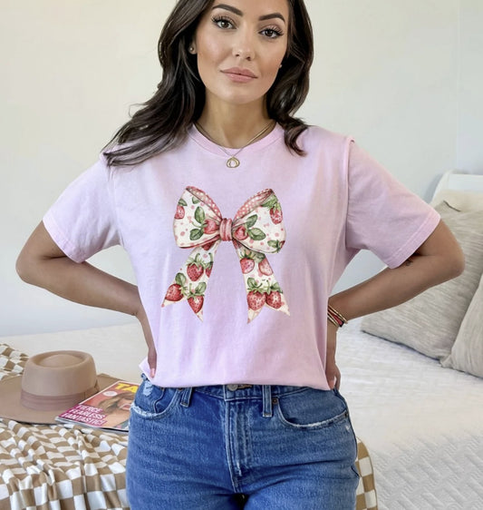 Strawberry Bow Shirt ~Glitter~