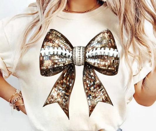 Football Bow Shirt ~Glitter~