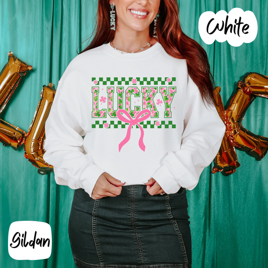 Lucky Pink Bow Shirt/Crewneck