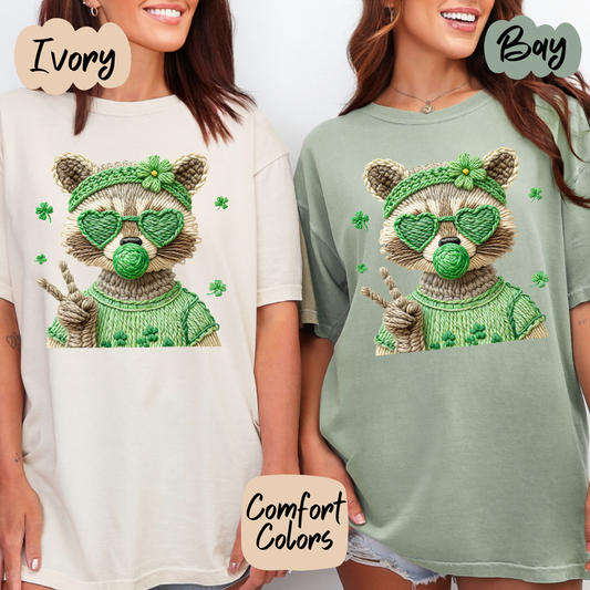 Lucky Faux Yarn Raccoon Shirt/Crewneck