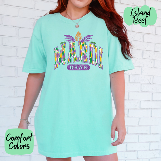 Painted Mardi Gras Shirt/Crewneck ~Glitter~