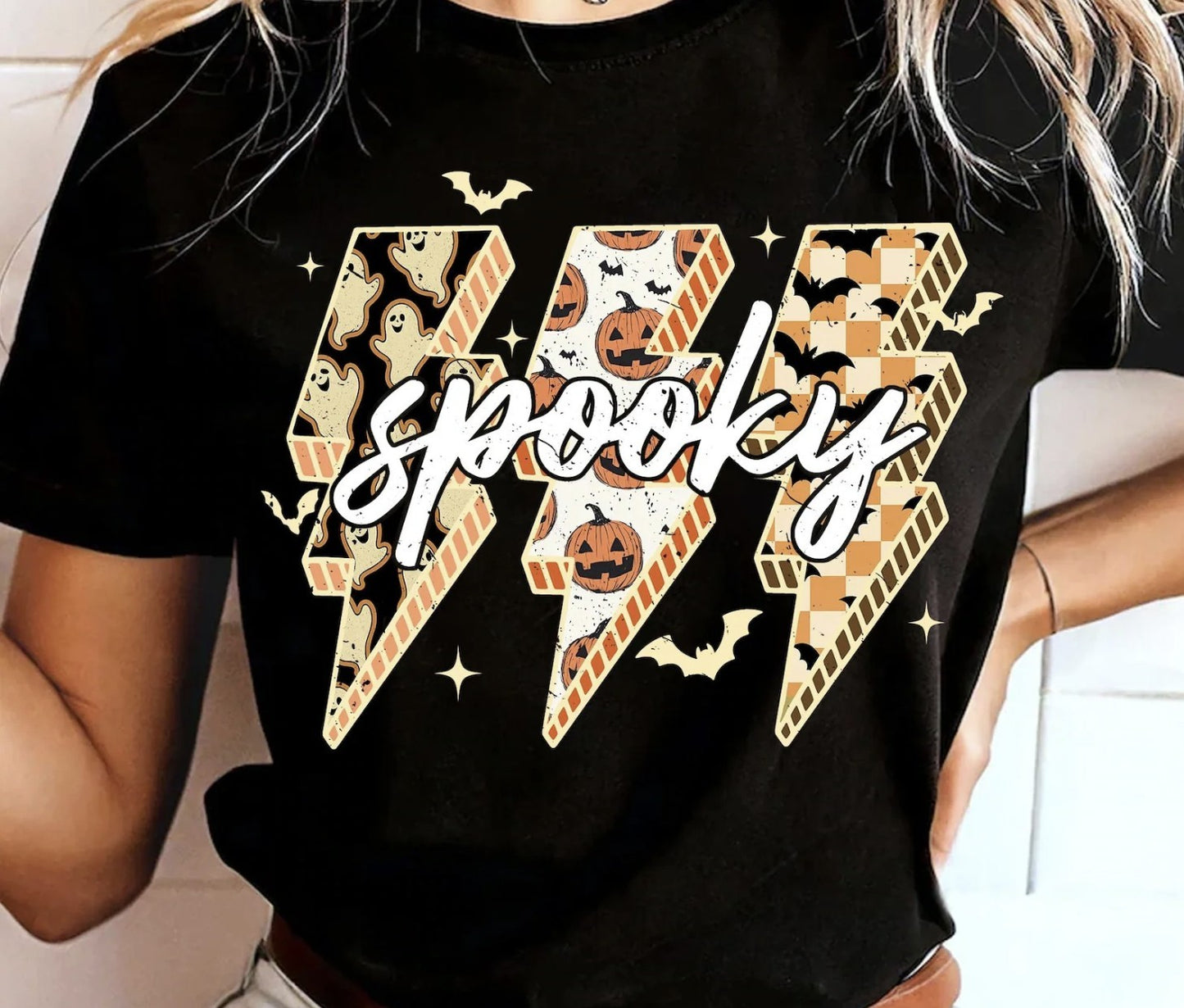 Spooky Halloween Bolts Shirt ~Glitter~