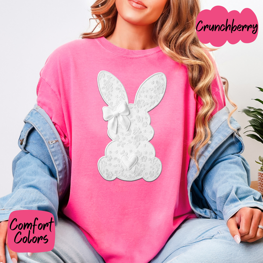 White Lace Bunny Shirt/Crewneck