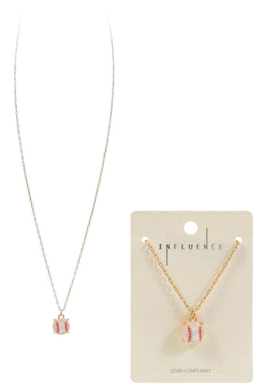 Sports Ball Shaped Faux Stone Print Short Necklace