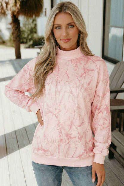 Love Camo Mock Neck Baggy Sweatshirt
