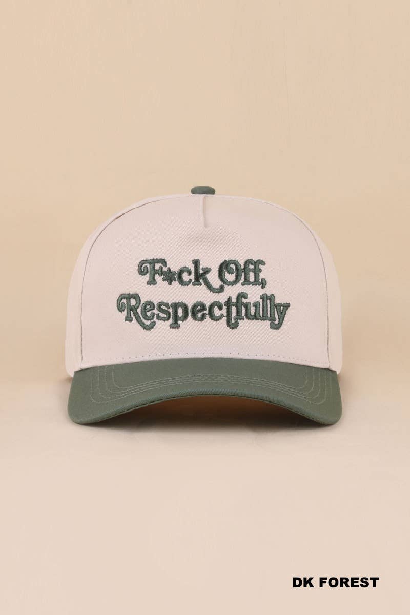 Fxck Off Respectfully Two Tone Canvas Cotton Cap