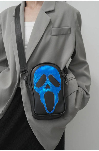 Ghost Face Leather Crossbody Bag