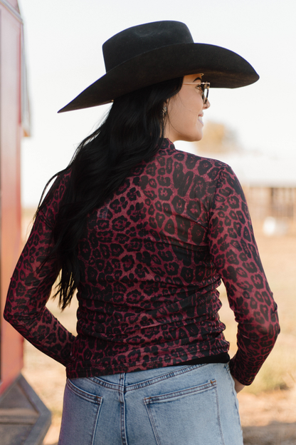 Sideline Spirit Maroon Mesh Top