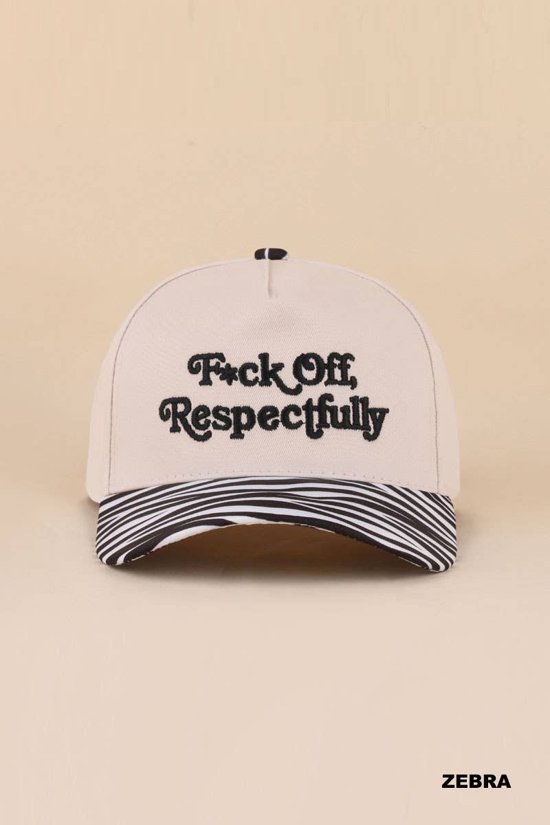 Fxck Off Respectfully Two Tone Canvas Cotton Cap