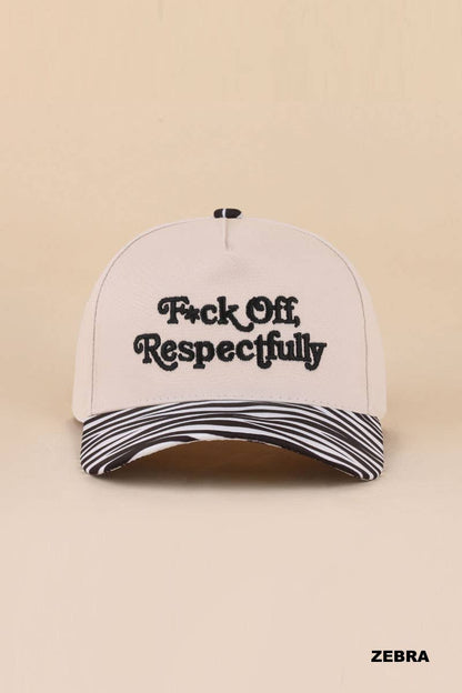 Fxck Off Respectfully Two Tone Canvas Cotton Cap