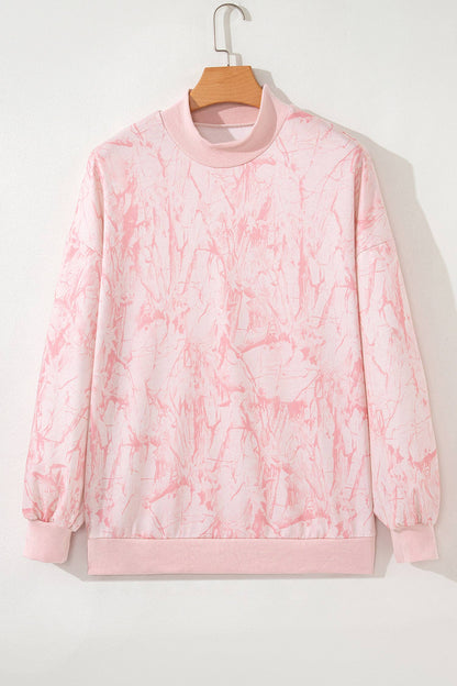 Love Camo Mock Neck Baggy Sweatshirt