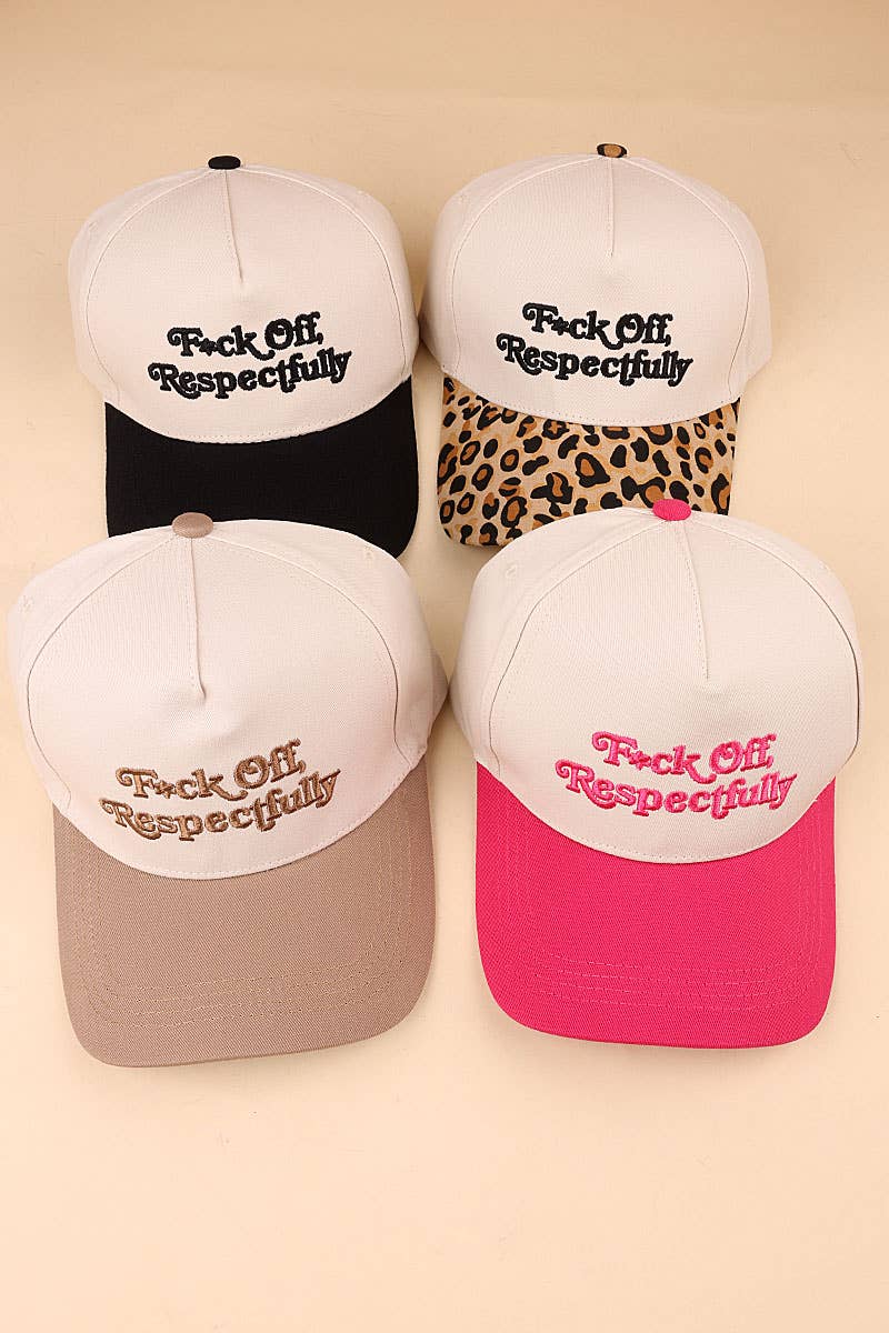 Fxck Off Respectfully Two Tone Canvas Cotton Cap