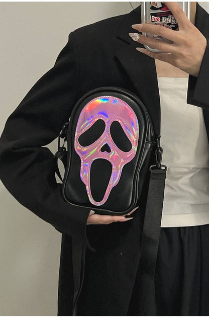 Ghost Face Leather Crossbody Bag