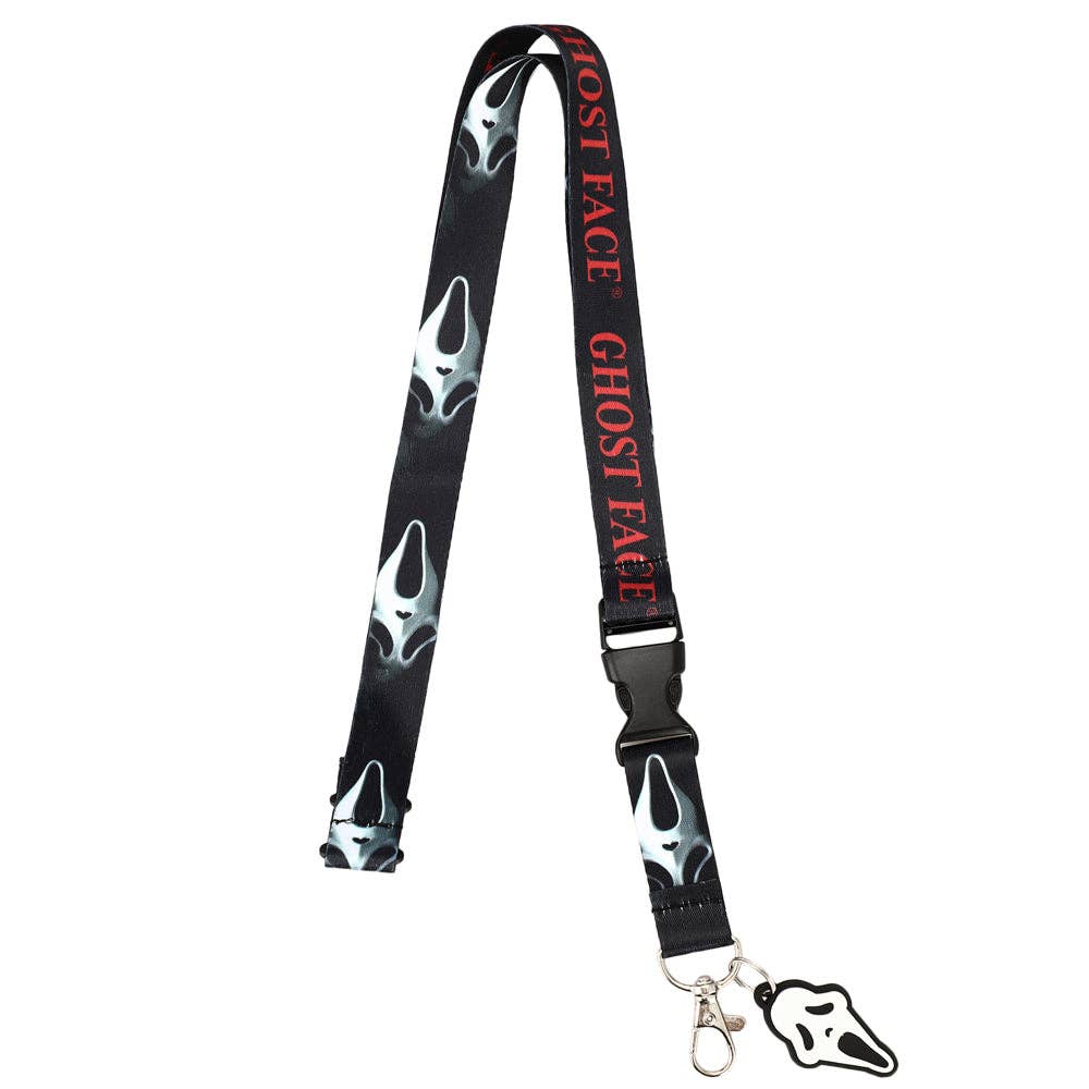 Ghost Face Sublimation Rubber Charm Lanyard