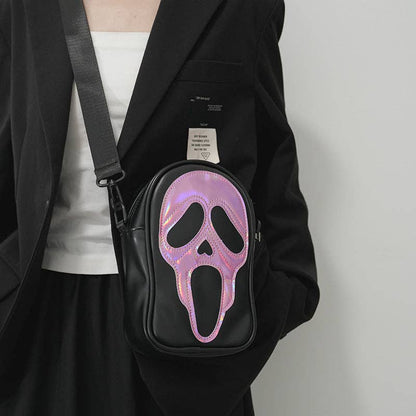 Ghost Face Leather Crossbody Bag