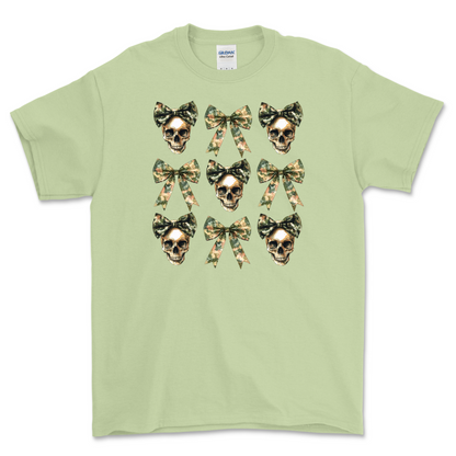 Camo Skulls and Bows Shirt