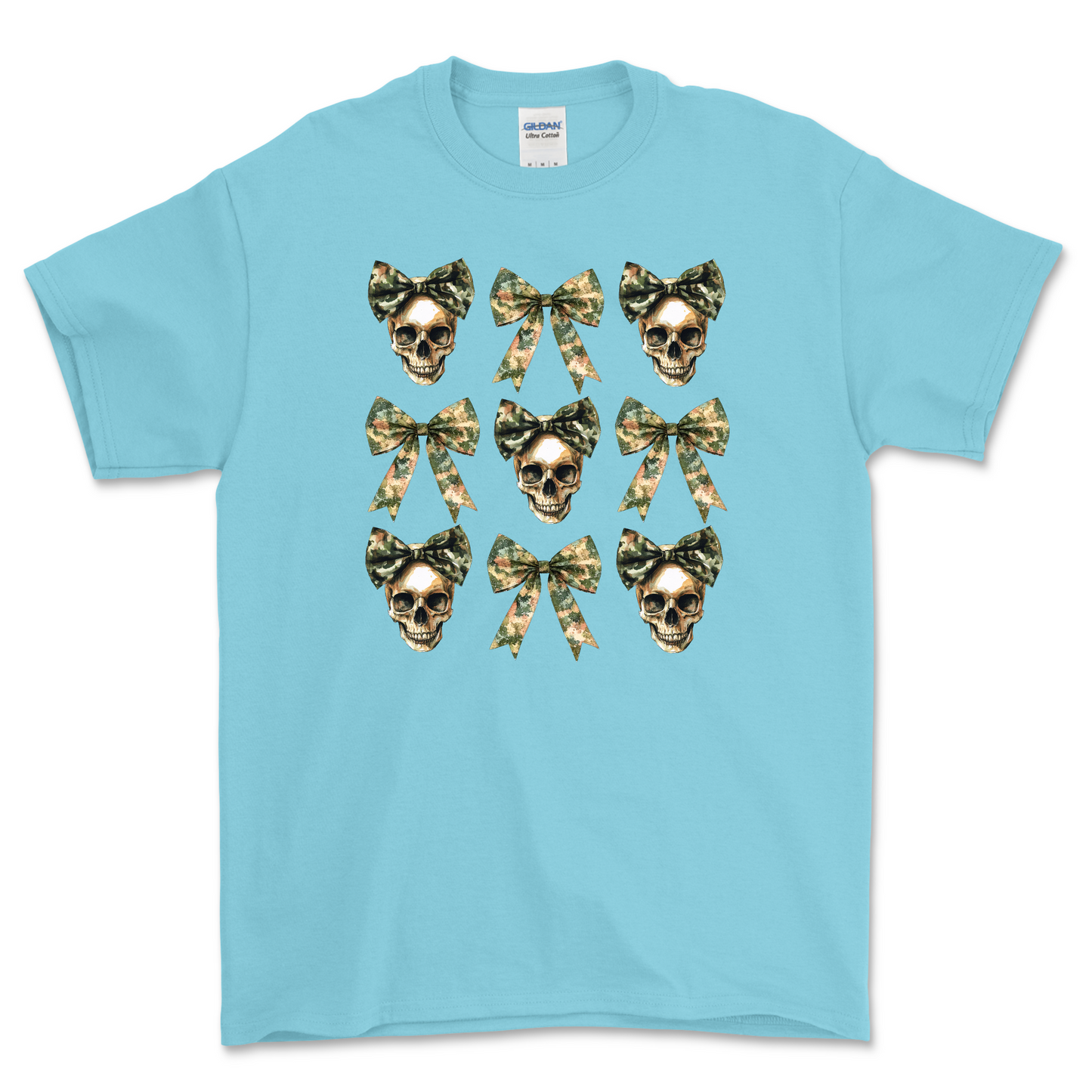 Camo Skulls and Bows Shirt