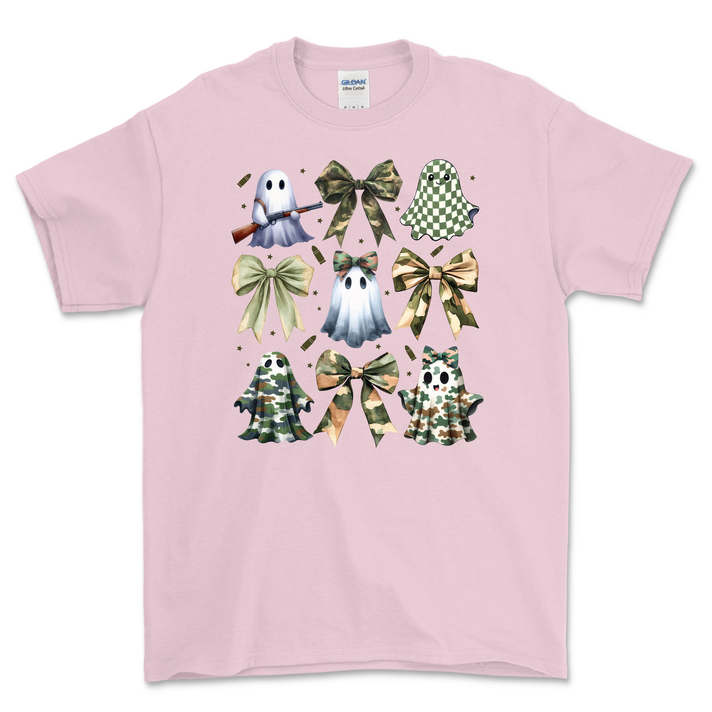Camo Ghosts and Bows Shirt
