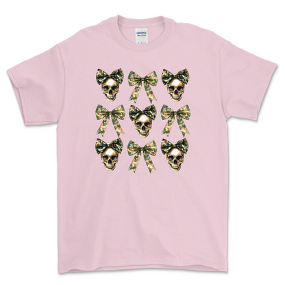 Camo Skulls and Bows Shirt