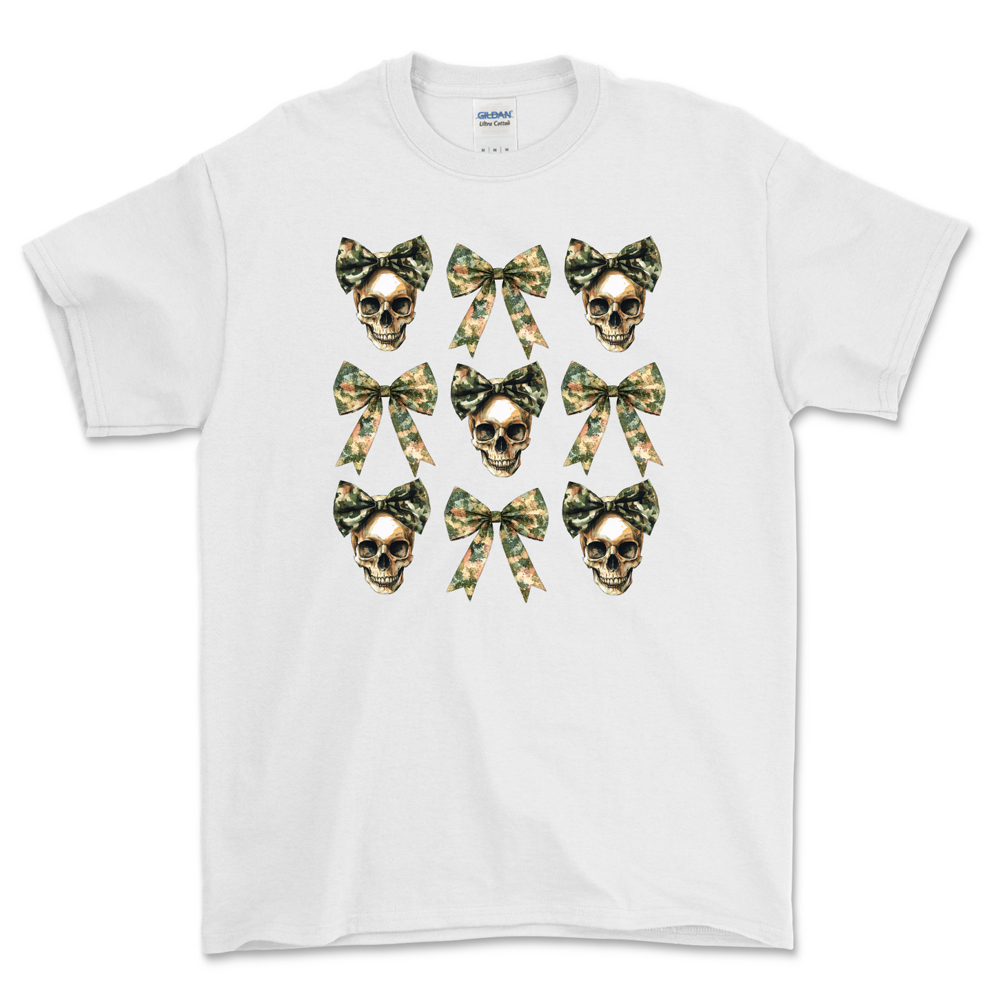 Camo Skulls and Bows Shirt