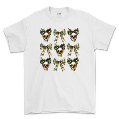 Camo Skulls and Bows Shirt