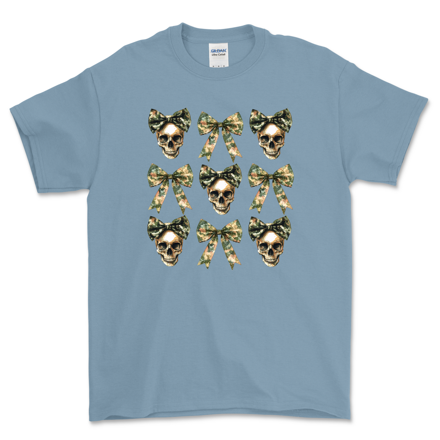Camo Skulls and Bows Shirt