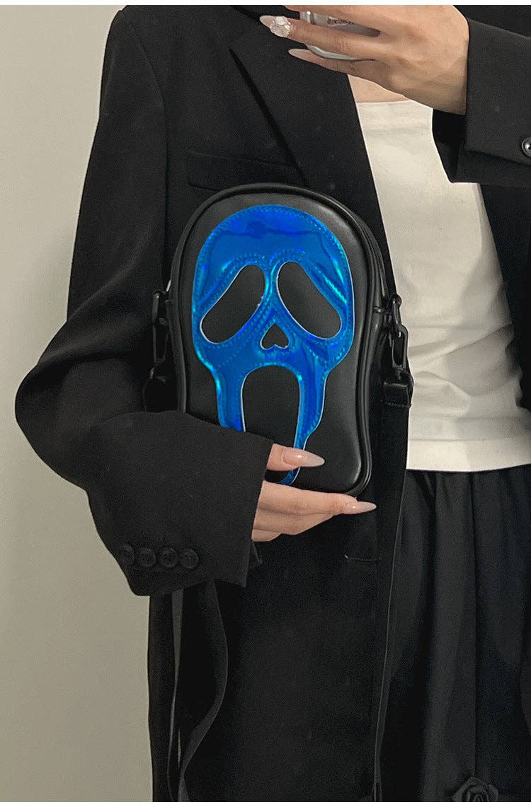 Ghost Face Leather Crossbody Bag
