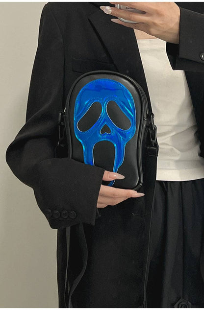 Ghost Face Leather Crossbody Bag