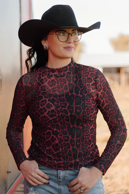 Sideline Spirit Maroon Mesh Top