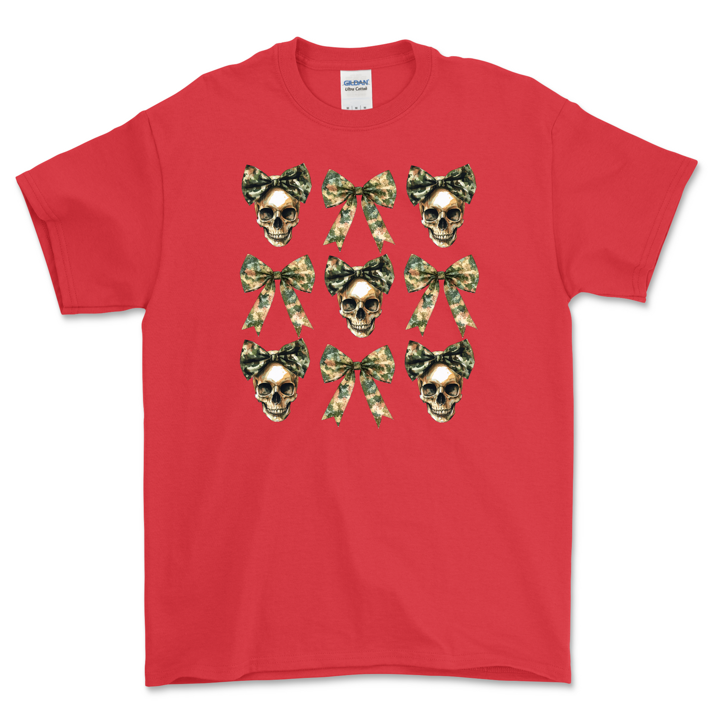 Camo Skulls and Bows Shirt