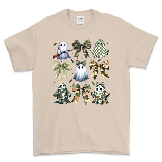 Camo Ghosts and Bows Shirt