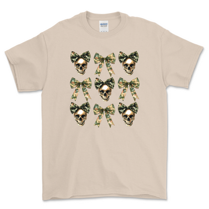 Camo Skulls and Bows Shirt