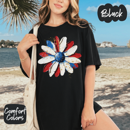 American Painted Sunflower Comfort Colors T-Shirt