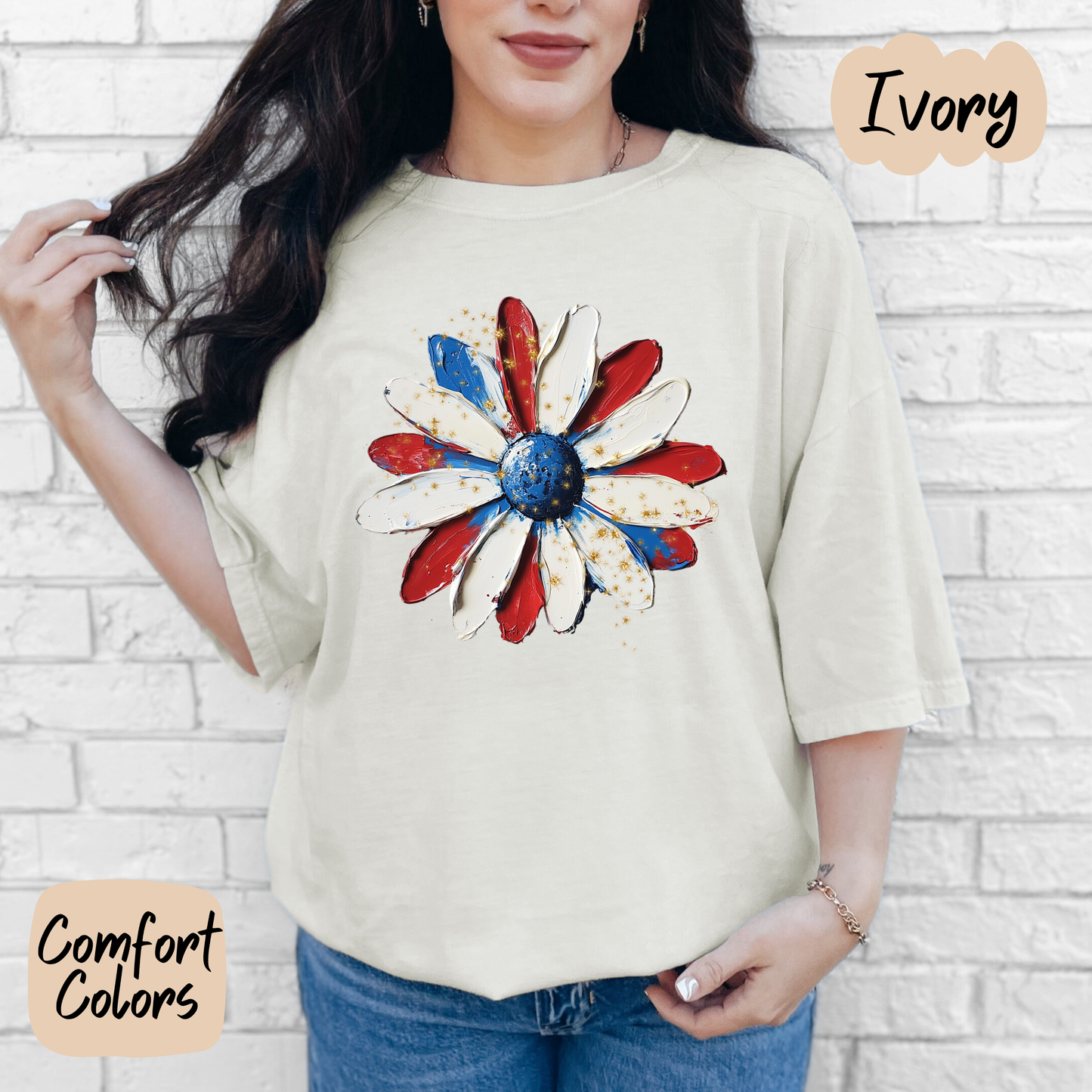 American Painted Sunflower Comfort Colors T-Shirt