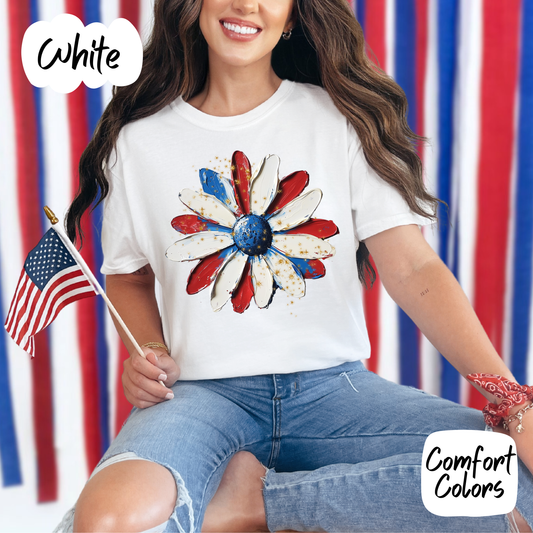 American Painted Sunflower Comfort Colors T-Shirt