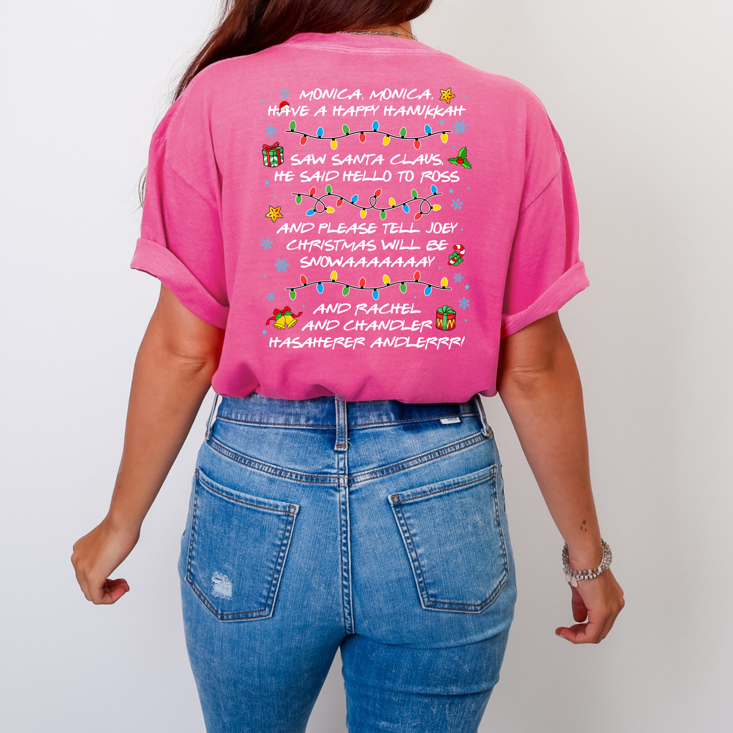 Could I be any more Festive? Friends Front and Back Image Shirt
