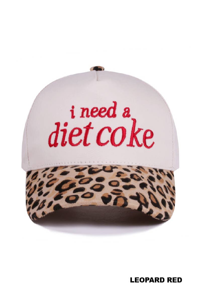 I Need A Diet Coke Two Tone Canvas Cotton Cap